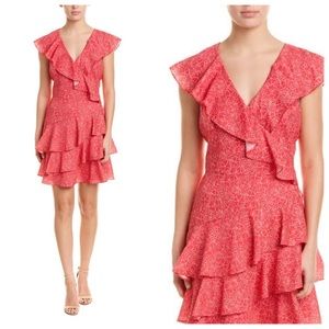 Parker 🌺 Pink Hydrangea Floral Ruffles Mini Dress